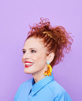 Snoozing On The Moon Garfield Earrings