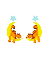 Snoozing On The Moon Garfield Earrings