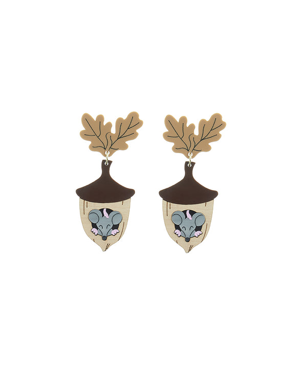 Squeak Squeak, Hello from Acorn Mouse! Earrings