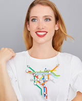 Subway Map Adventure statement Necklace