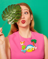 Taking a Dino sip of water Necklace