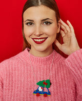 The perfect Christmas tree on my car Necklace