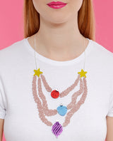 Tinsel-garlands-statement-necklace-la-vidriola-plastic-jewellery-christmas-2018-detail