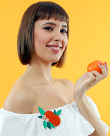 Valencia-oranges-brooch-la-vidriola-plastic-jewellery-take-away-product