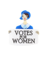 Votes-for-women-brooch-la-vidriola-plastic-jewellery-The-Roaring-20s-detail