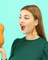 Halloween pumpkin earrings GID