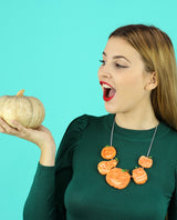 Halloween pumpkin necklace GID