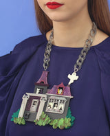 Haunted house statement necklace GID