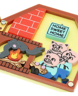 3 Piggies in the Brick House Brooch -Interactive-