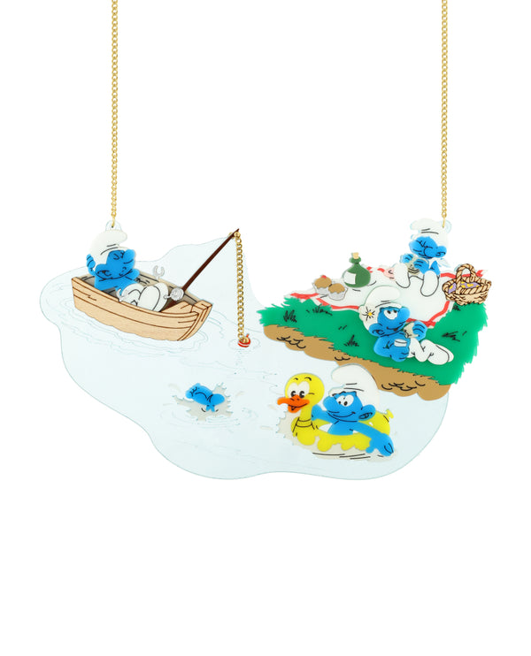 A Smurfy Lake Picnic Necklace