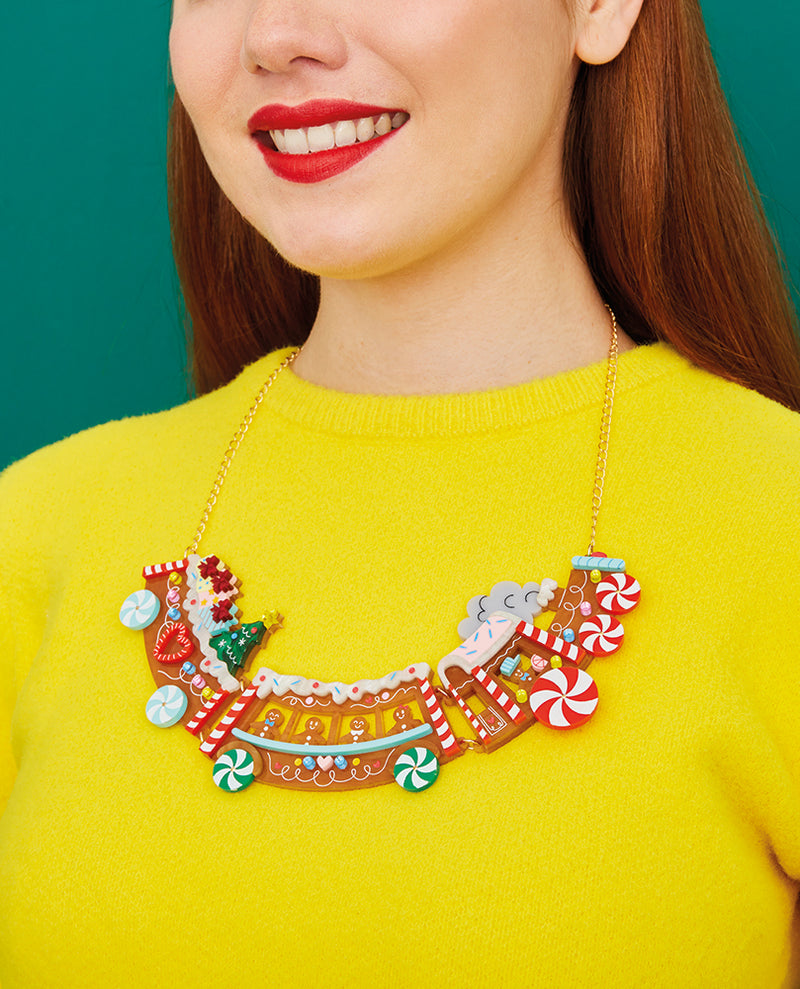 All Aboard the Gingerbread Train! Necklace