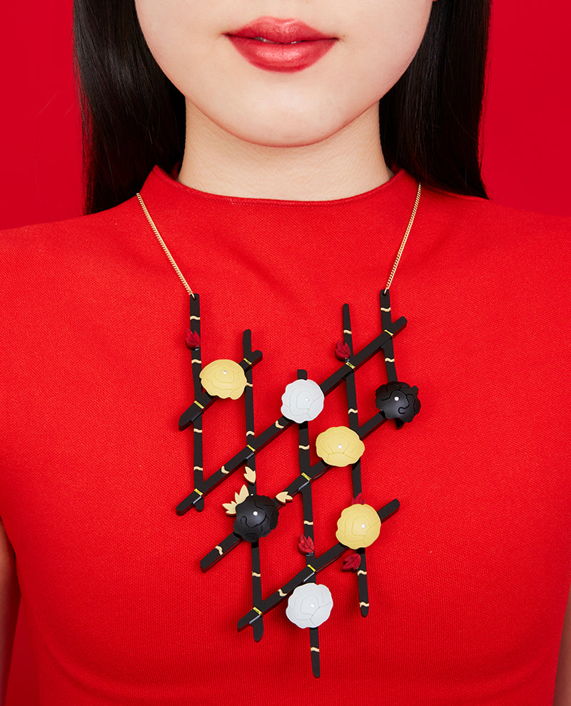 All of my Celosia Flowers Statement Necklace