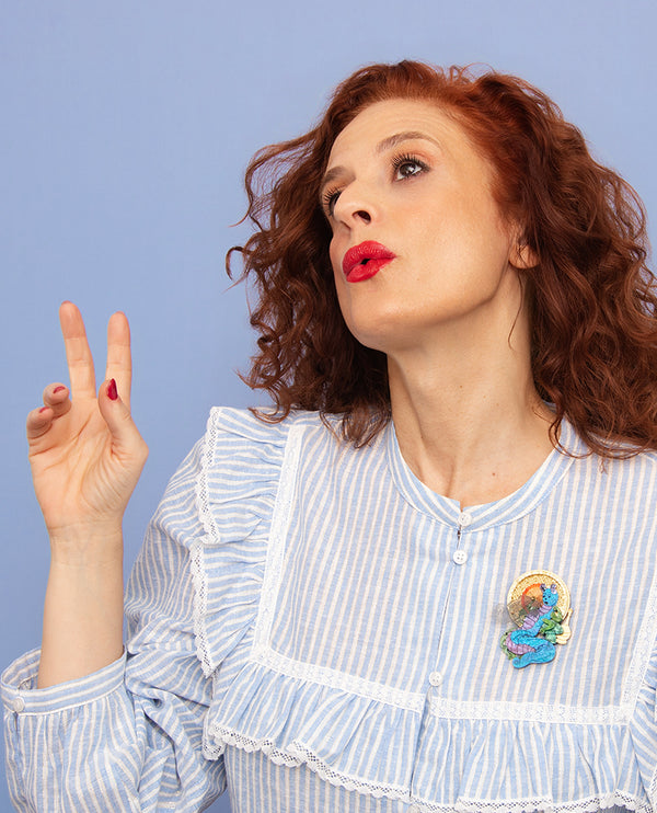 Art Nouveau Caterpillar Brooch