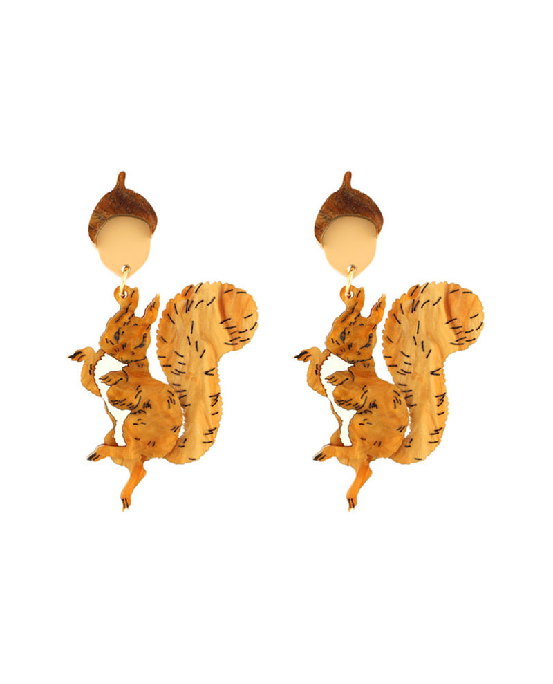 Autumnal Squirrel Nutkin Earrings