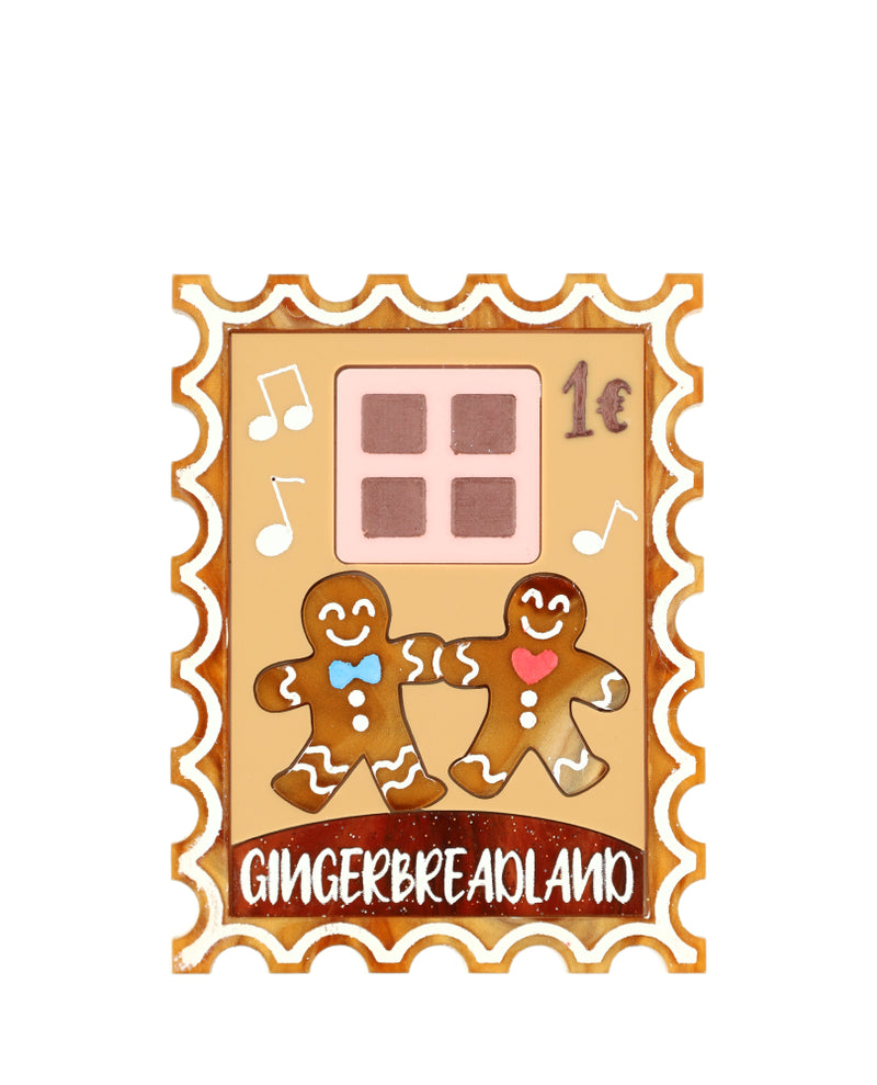 Baked in Gingerbreadland Stamp Brooch