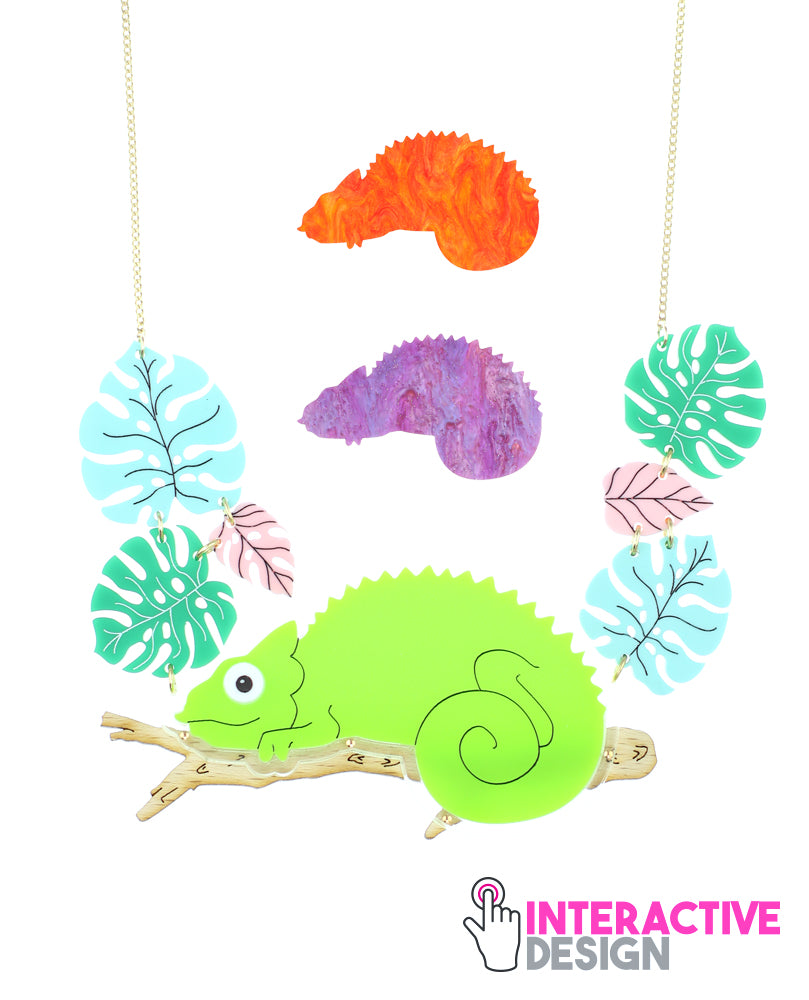 Beautiful Chameleon Necklace Interactive