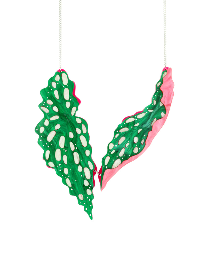 Beautiful Begonia Leaves Necklace