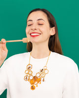 Bee-autiful Golden Honeycomb Hive Necklace