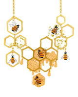 Bee-autiful Golden Honeycomb Hive Necklace
