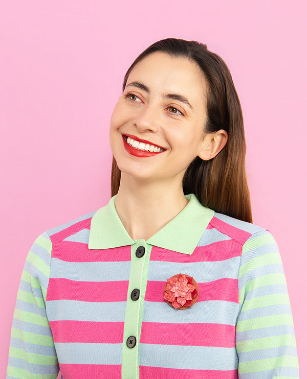 Blushing Succulent Brooch