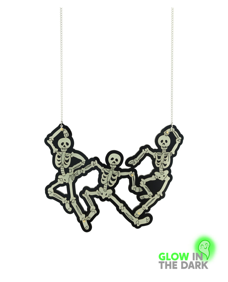 Boogie Bones Necklace - Glow In the dark -