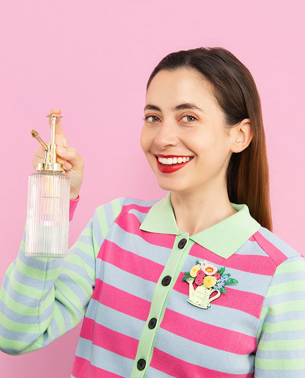 Bouquet in my Watering Can Brooch