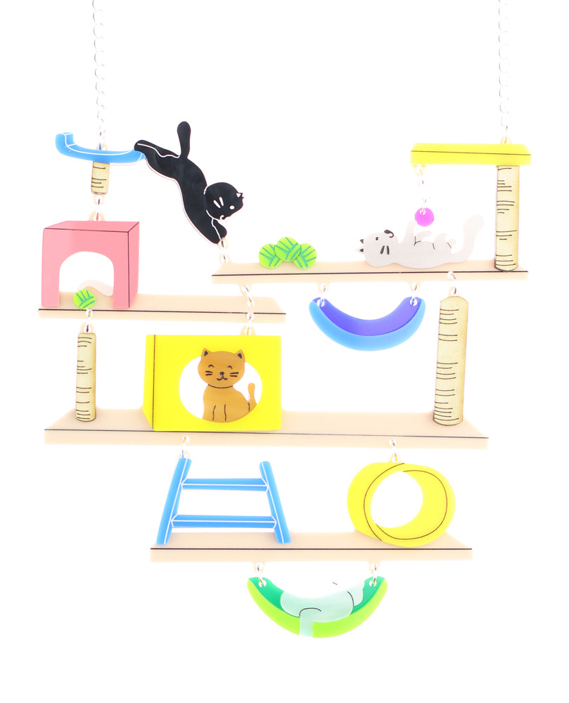 Bright Cat tree statement necklace