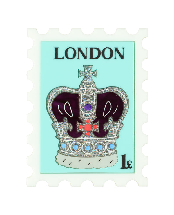 British Royalty Stamp Brooch