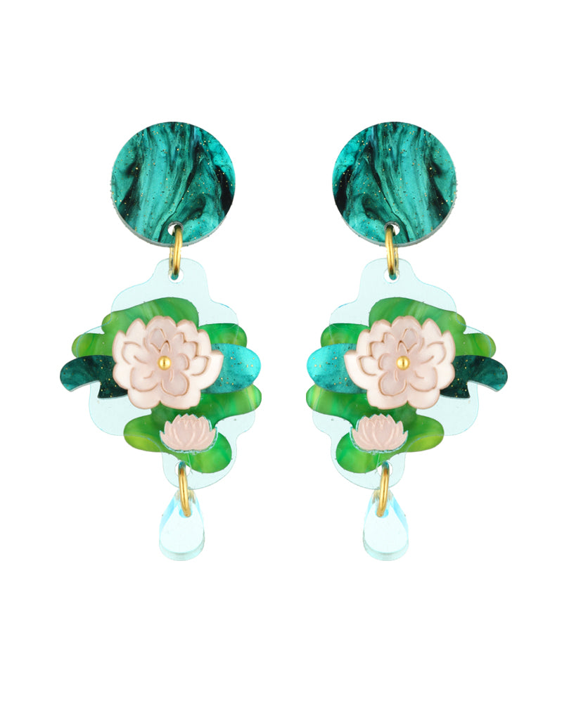 Brushstrokes of Lilies Earrings