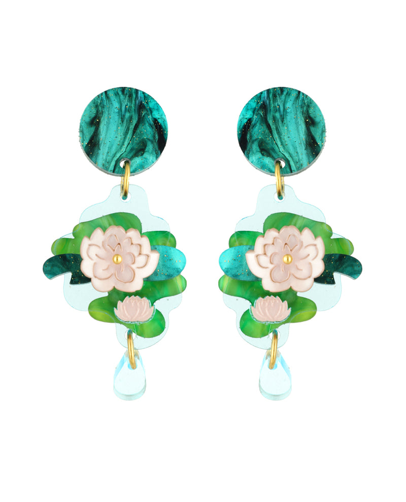 Brushstrokes of Lilies Earrings