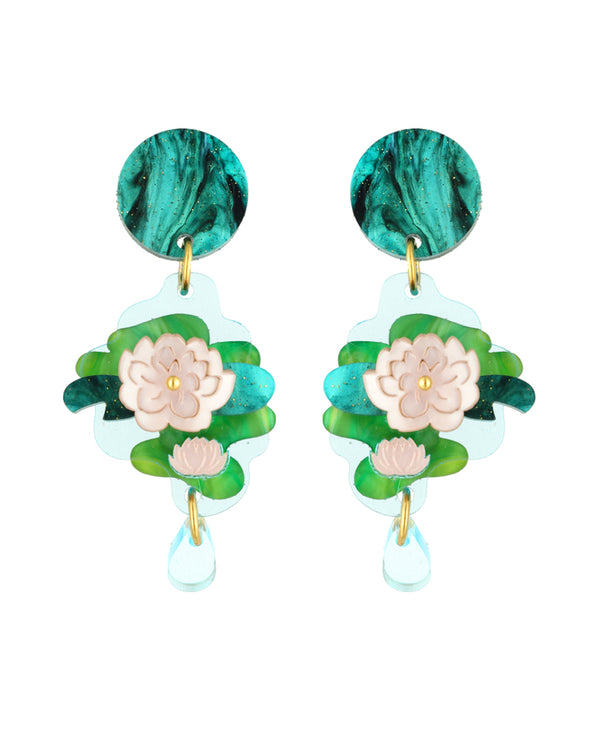 Brushstrokes of Lilies Earrings
