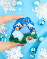 Cabins on Snowy Mountains Brooch