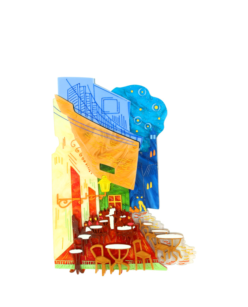 Café Terrace at Night Brooch