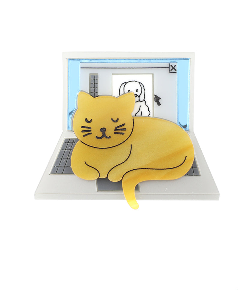 Can’t get my work done brooch