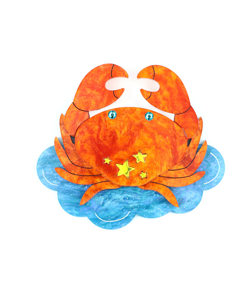 Cancer zodiac sign brooch
