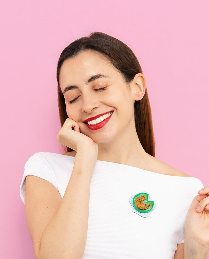 Cat Nap Lily Pad Brooch