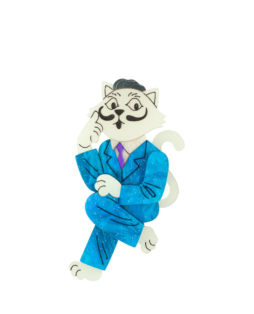 Cat-alan Salvador Meow-li Brooch