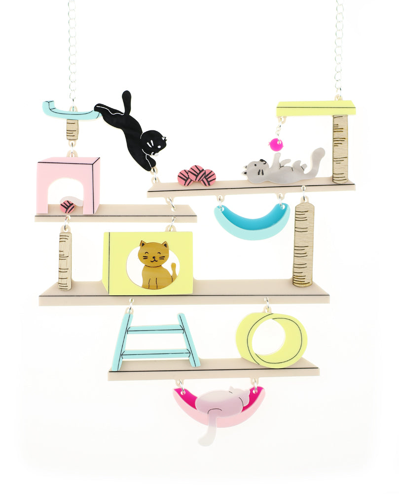 Cat tree statement necklace