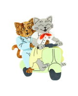 Cats in Rome Brooch