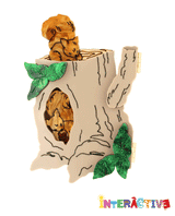 Cheeky Squirrel Hideout Brooch -Interactive-