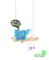 Cheshire on a Branch Necklace - Glow in the Dark -