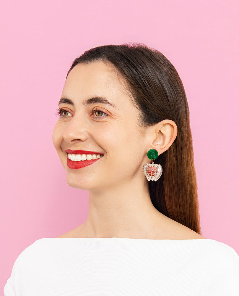 Chinese Lantern Plant Earrings