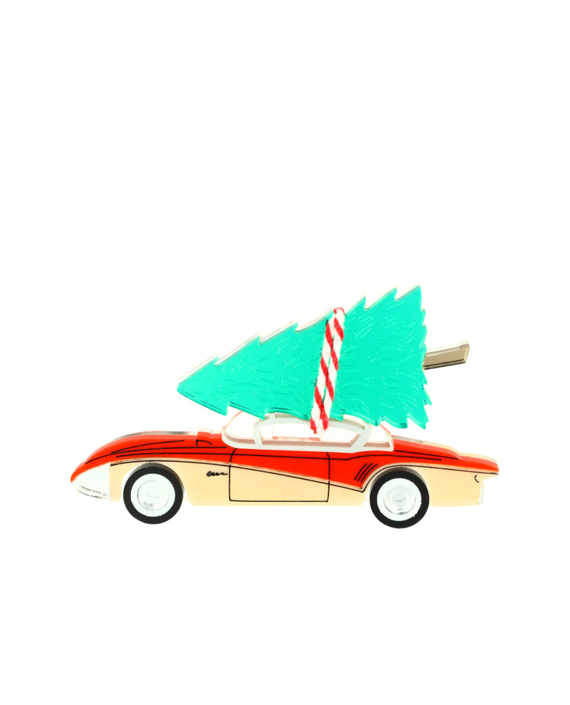 Christmas Tree on my Mid Century Car Brooch