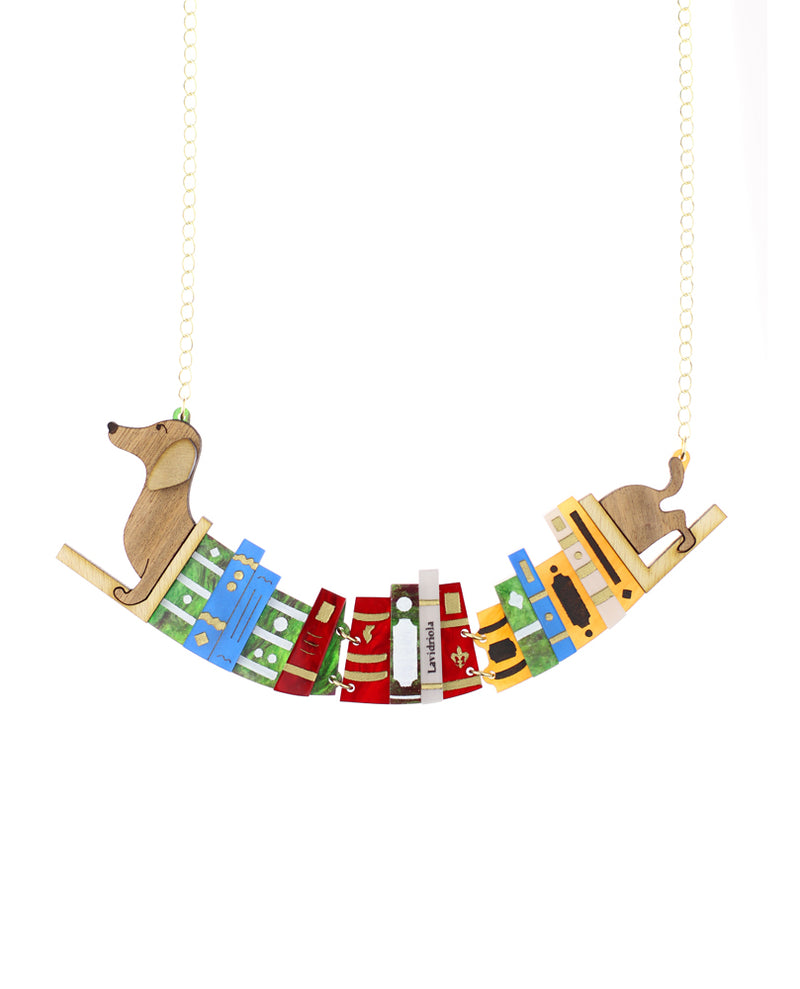 Classic Dachshund bookend necklace