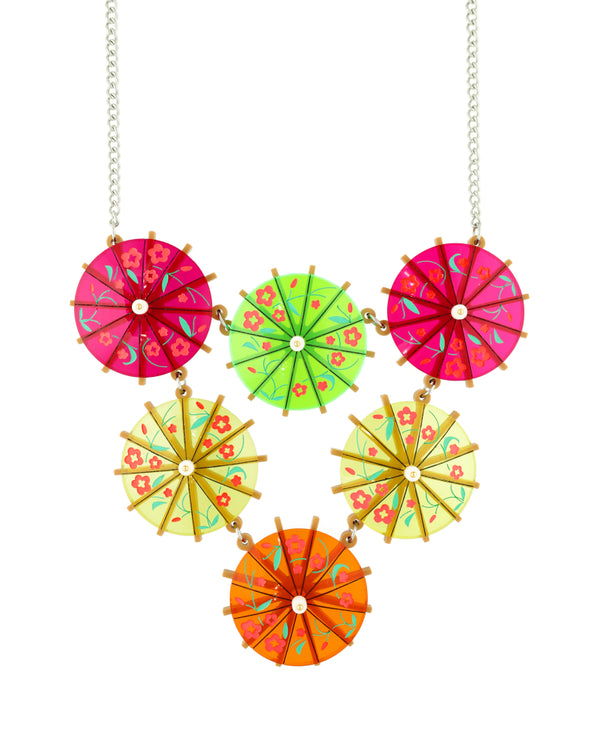 Colourful Cocktail Umbrellas Necklace