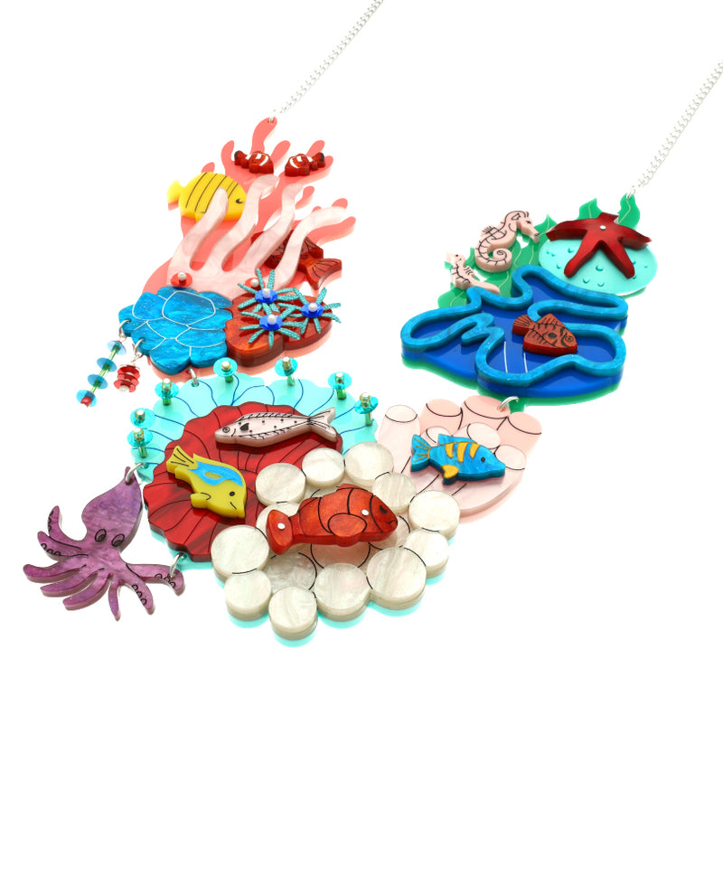 Colourful Coral Reef statement necklace