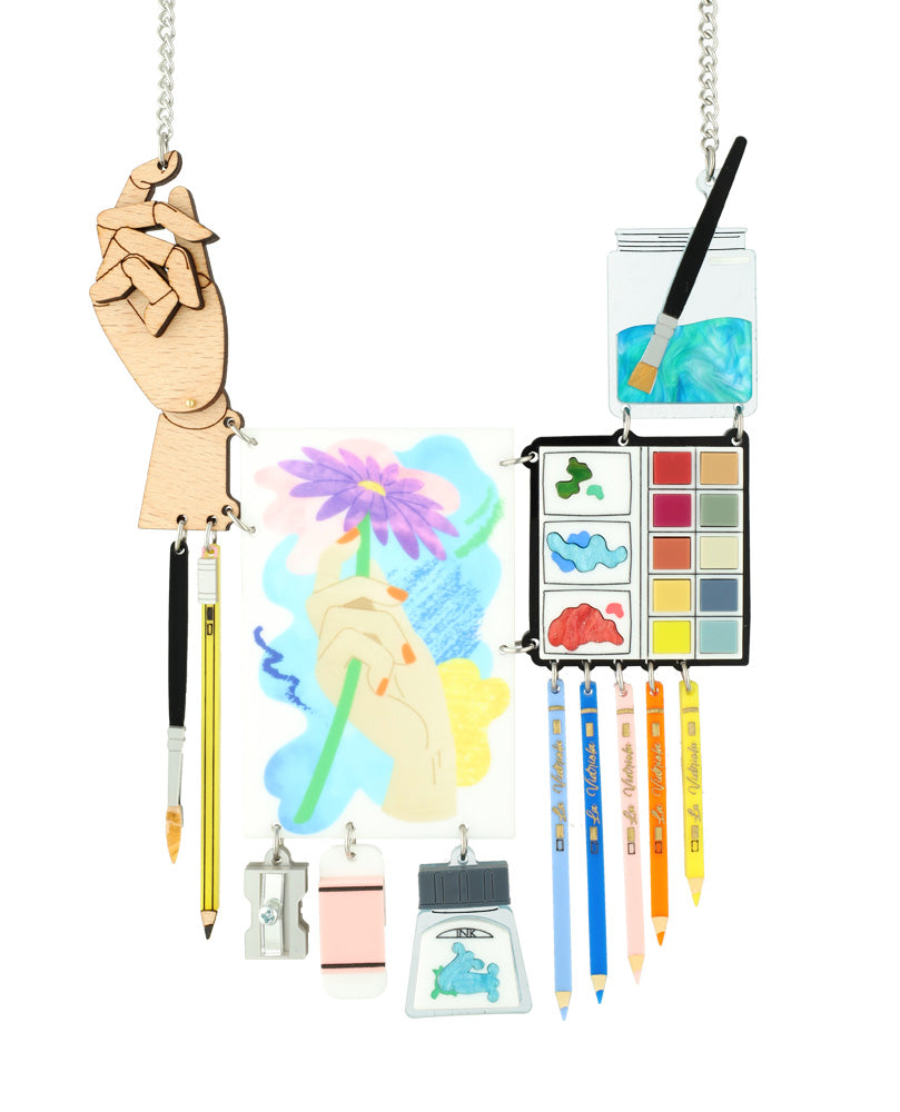 Colourful Study of Hand Necklace