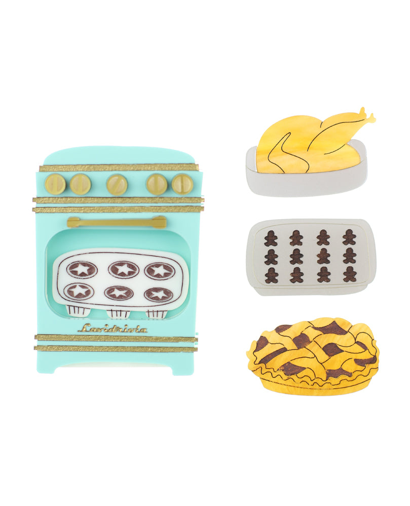 Cooking Christmas recipes brooch