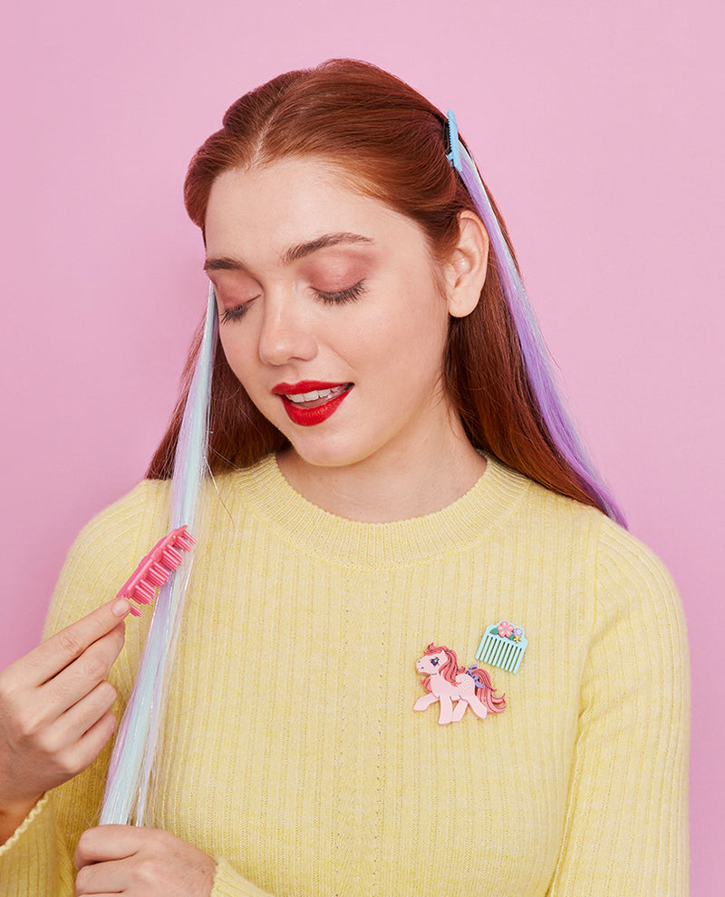 Cotton Candy and Comb Double Brooch