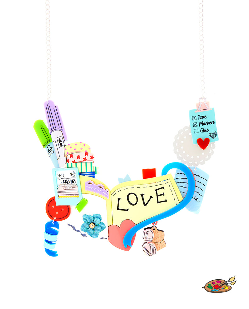 Creative Scrapbooking Statement Necklace